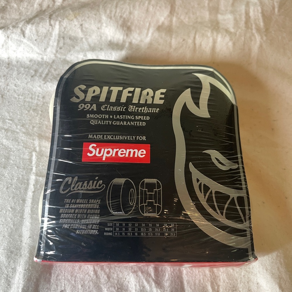 Supreme Spitfire Red and White Skateboard Wheels
